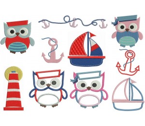 Stickserie Ahoi ! Eule maritim